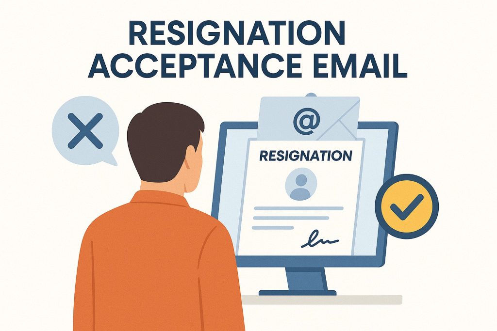 HR manager writing a resignation acceptance email reply