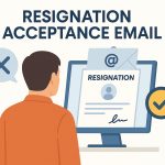 HR manager writing a resignation acceptance email reply