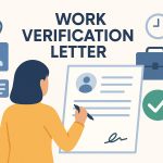 HR professional drafting a work verification letter on screen