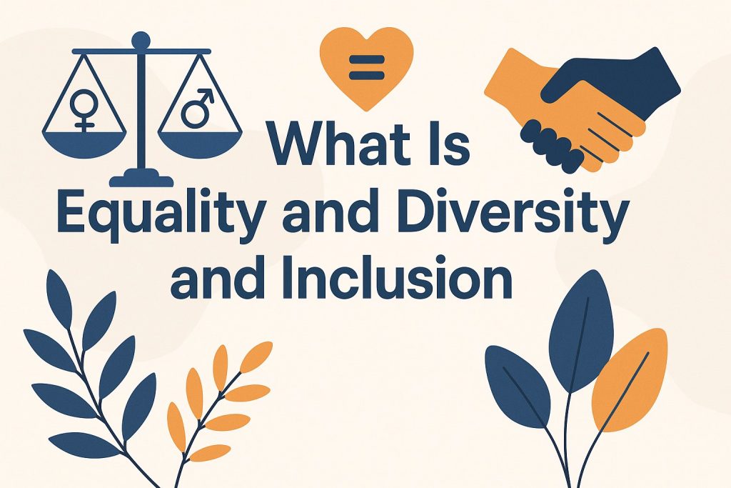 what is equality and diversity and inclusion illustrated with team diversity icons